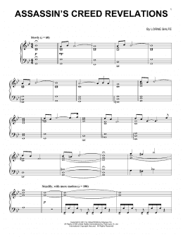 page one of Assassin's Creed Revelations (Piano Solo)