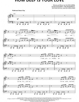 page one of How Deep Is Your Love (Piano, Vocal & Guitar Chords (Right-Hand Melody))