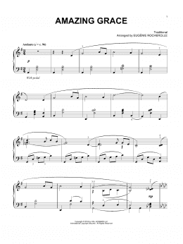 page one of Amazing Grace (arr. Eugénie Rocherolle) (Piano Solo)