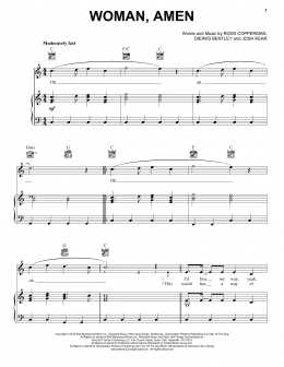 page one of Woman, Amen (Piano, Vocal & Guitar Chords (Right-Hand Melody))