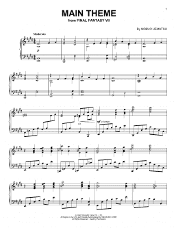 page one of Main Theme (from Final Fantasy VII) (Piano Solo)
