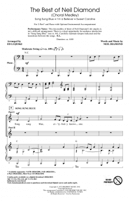 page one of The Best of Neil Diamond (arr. Ed Lojeski) (2-Part Choir)