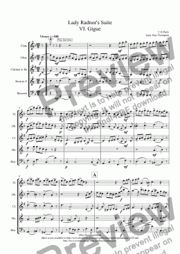 page one of Lady Radnor's Suite VI. Gigue