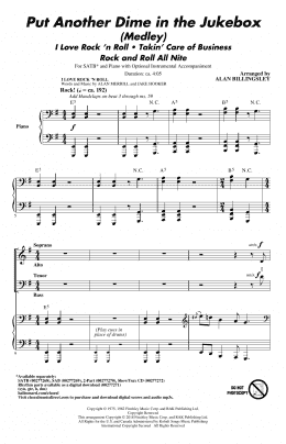 page one of Put Another Dime In The Jukebox (Medley) (SATB Choir)