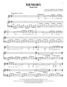 page one of Memory (from Cats) (Piano & Vocal)