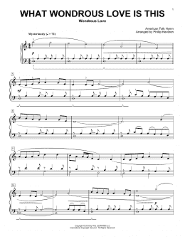 page one of What Wondrous Love Is This (arr. Phillip Keveren) (Piano Solo)