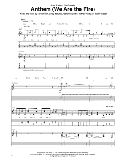 page one of Anthem (We Are The Fire) (Guitar Tab)