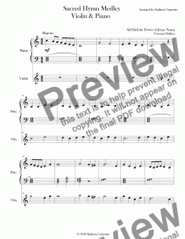page one of "Sacred Hymns Collection" (Easy Piano & Violin)