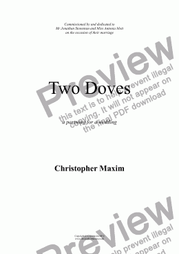 page one of Two Doves (a cappella version)