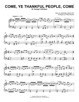 page one of Come, Ye Thankful People, Come (arr. Phillip Keveren) (Piano Solo)