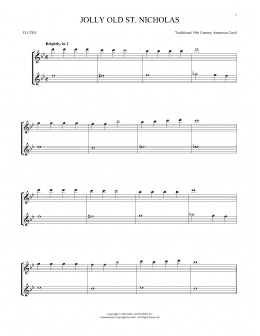 page one of Jolly Old St. Nicholas (Flute Duet)