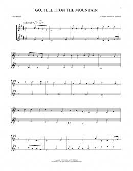 page one of Go, Tell It On The Mountain (Trumpet Duet)