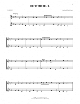 page one of Deck The Hall (Clarinet Duet)