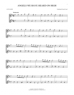 page one of Angels We Have Heard On High (Alto Sax Duet)