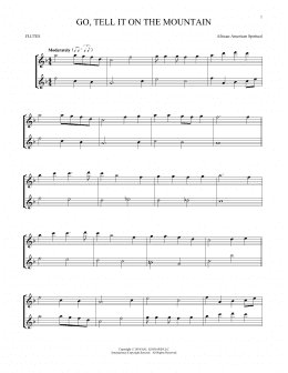 page one of Go, Tell It On The Mountain (Flute Duet)