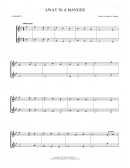 page one of Away In A Manger (Clarinet Duet)