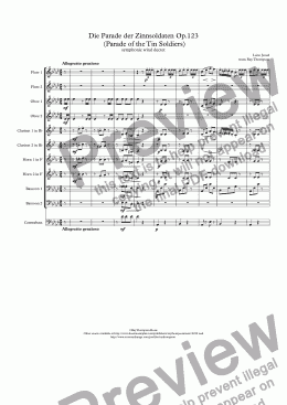 page one of Jessel: Die Parade der Zinnsoldaten Op.123  (Parade of the Tin Soldiers) - symphonic wind