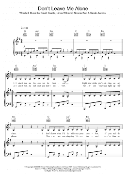 page one of Don't Leave Me Alone (featuring Anne-Marie) (Piano, Vocal & Guitar Chords (Right-Hand Melody))