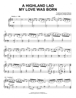 page one of A Highland Lad My Love Was Born [Classical version] (arr. Phillip Keveren) (Piano Solo)