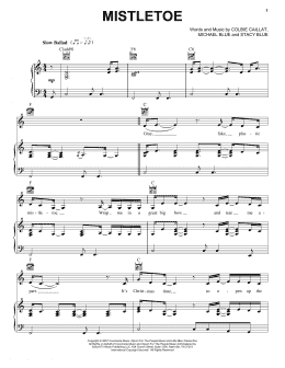 page one of Mistletoe (Piano, Vocal & Guitar Chords (Right-Hand Melody))