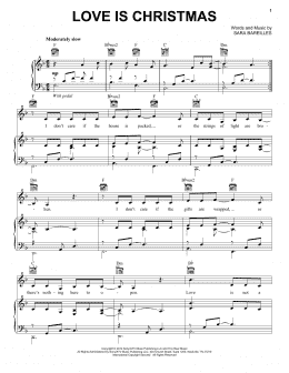 page one of Love Is Christmas (Piano, Vocal & Guitar Chords (Right-Hand Melody))