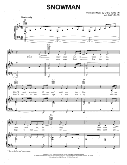 page one of Snowman (Piano, Vocal & Guitar Chords (Right-Hand Melody))