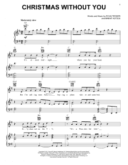 page one of Christmas Without You (Piano, Vocal & Guitar Chords (Right-Hand Melody))