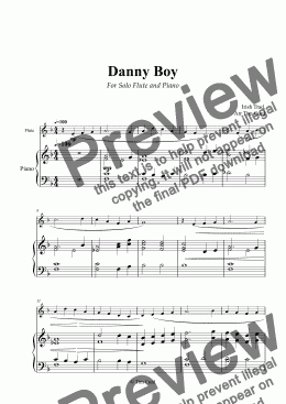 page one of Danny Boy for Solo Flute and Piano