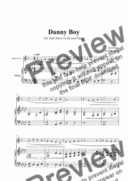 page one of Danny Boy Solo Horn in Eb and Piano