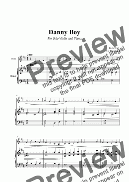 page one of Danny Boy for Solo Violin and Piano