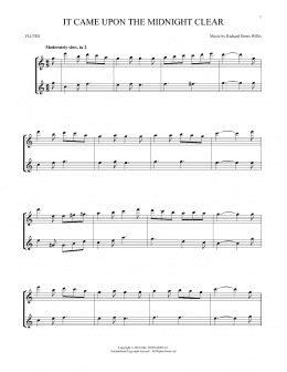 page one of It Came Upon The Midnight Clear (Flute Duet)