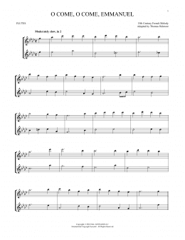 page one of O Come, O Come, Emmanuel (Flute Duet)