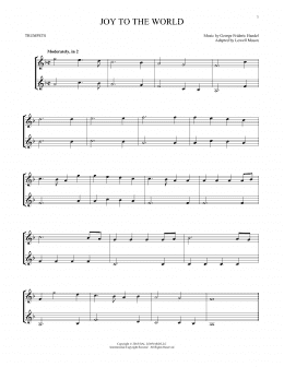 page one of Joy To The World (Trumpet Duet)