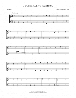 page one of O Come, All Ye Faithful (Trumpet Duet)