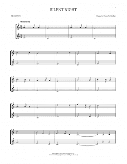 page one of Silent Night (Trumpet Duet)