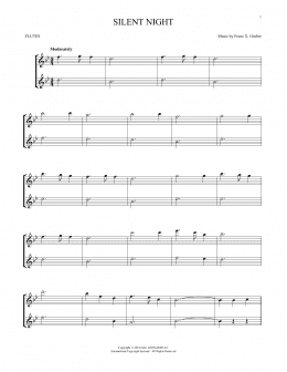 page one of Silent Night (Flute Duet)