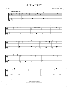 page one of O Holy Night (Flute Duet)