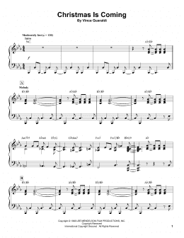 page one of Christmas Is Coming (Piano Transcription)