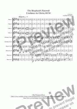 page one of Berlioz: The Shepherd's Farewell L'enfance du Christ, H130 - symphonic wind