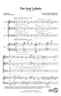 page one of The Seal Lullaby (arr. Emily Crocker) (SAB Choir)