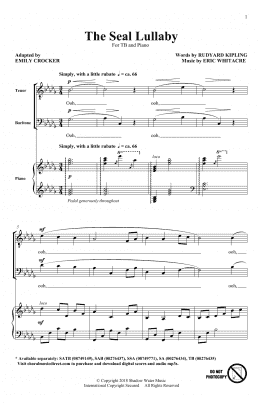 page one of The Seal Lullaby (arr. Emily Crocker) (TB Choir)
