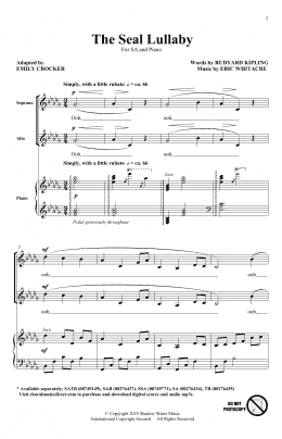 page one of The Seal Lullaby (arr. Emily Crocker) (2-Part Choir)
