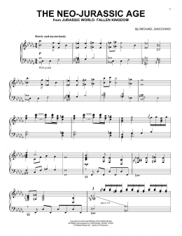 page one of The Neo-Jurassic Age (from Jurassic World: Fallen Kingdom) (Piano Solo)