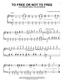 page one of To Free Or Not To Free (from Jurassic World: Fallen Kingdom) (Piano Solo)