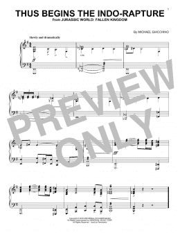page one of Thus Begins The Indo-Rapture (from Jurassic World: Fallen Kingdom) (Piano Solo)