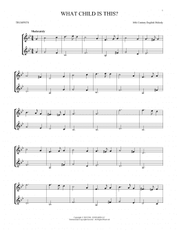 page one of What Child Is This? (Trumpet Duet)