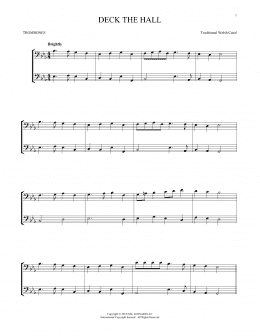 page one of Deck The Hall (Trombone Transcription)