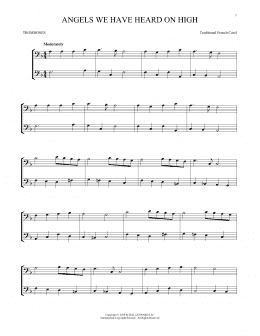 page one of Angels We Have Heard On High (Trombone Transcription)