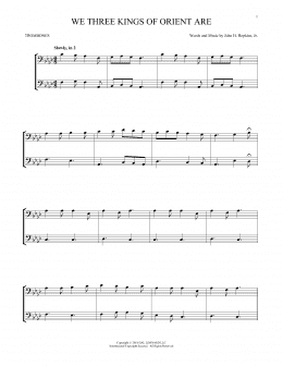 page one of We Three Kings Of Orient Are (Trombone Transcription)