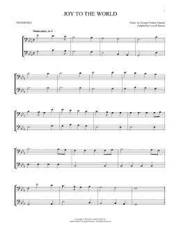 page one of Joy To The World (Trombone Transcription)